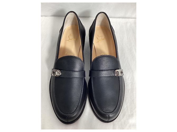 Christian Louboutin Lock Me Loafers in Black Leather - view 15