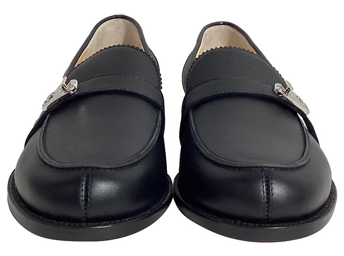 Christian Louboutin Lock Me Loafers in Black Leather - view 2