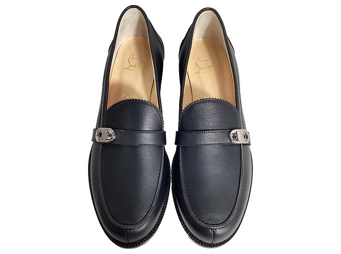 Christian Louboutin Lock Me Loafers in Black Leather - view 3