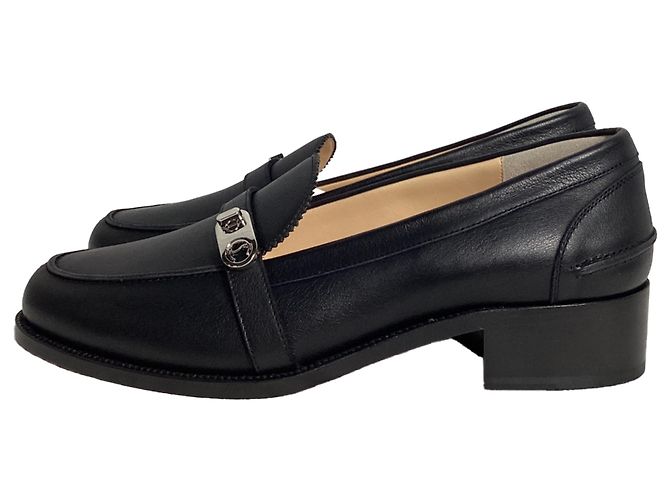 Christian Louboutin Lock Me Loafers in Black Leather - view 5
