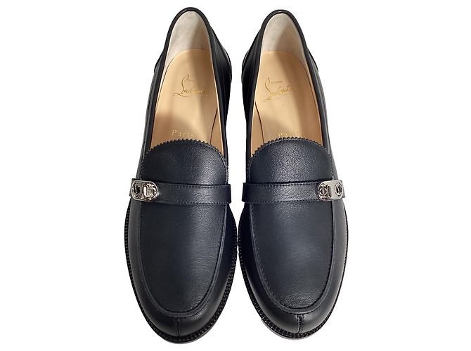 Christian Louboutin Lock Me Loafers in Black Leather - view 7