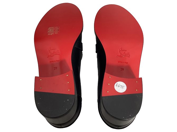 Christian Louboutin Lock Me Loafers in Black Leather - view 8