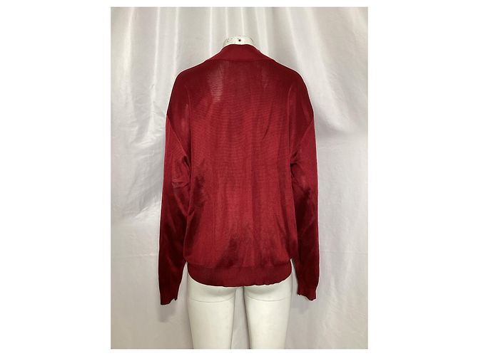 Pull à col montant Alaïa en viscose rouge - Ansicht 11