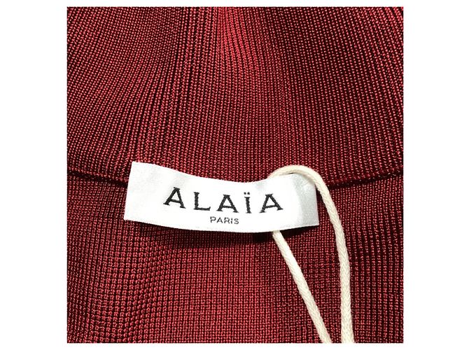 Pull à col montant Alaïa en viscose rouge - Ansicht 6