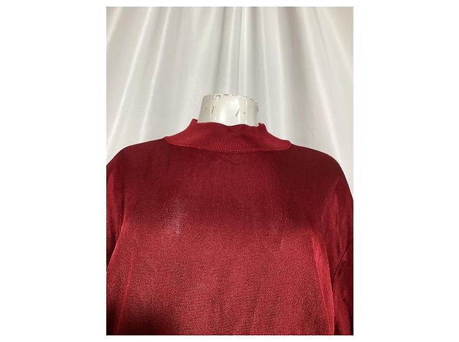 Pull à col montant Alaïa en viscose rouge - Ansicht 8