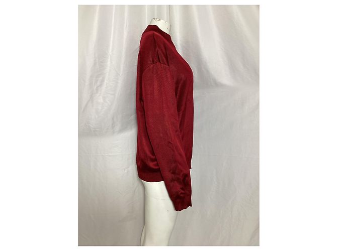 Pull à col montant Alaïa en viscose rouge - Ansicht 9