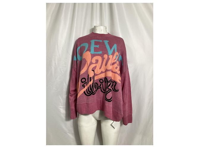 Loewe x Paula's Ibiza bedruckter Pullover aus rosa Leinen Pink - Ansicht 7