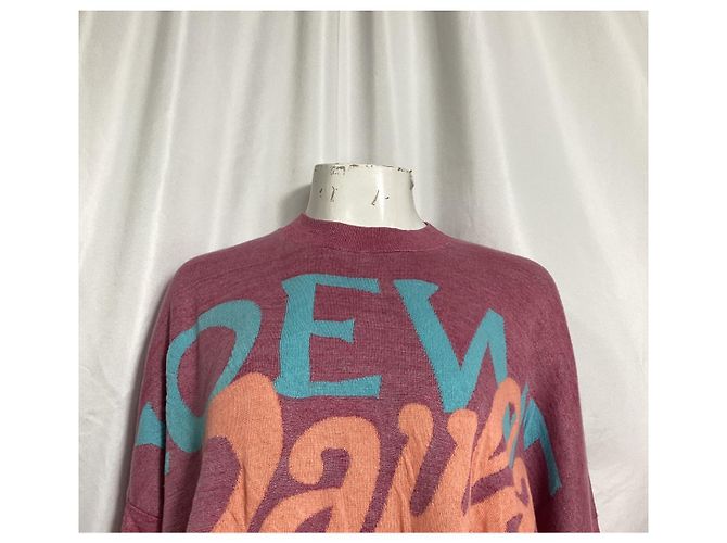 Loewe x Paula's Ibiza bedruckter Pullover aus rosa Leinen Pink - Ansicht 8