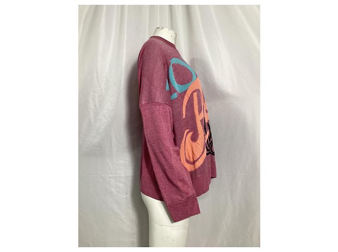 Loewe x Paula's Ibiza bedruckter Pullover aus rosa Leinen Pink - Ansicht 9
