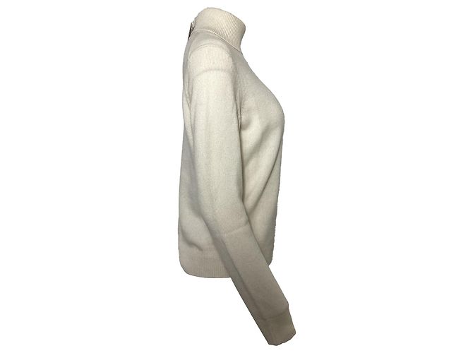Theory Rollkragenpullover aus ivoire Kaschmir Weiß Roh - Ansicht 2