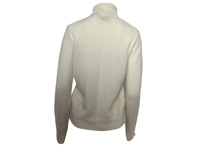 Theory Rollkragenpullover aus ivoire Kaschmir Weiß Roh - Ansicht 3