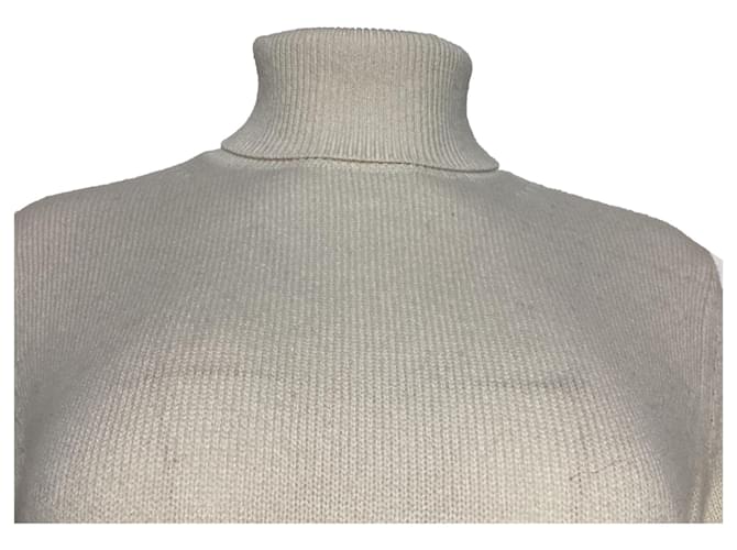 Theory Rollkragenpullover aus ivoire Kaschmir Weiß Roh - Ansicht 4