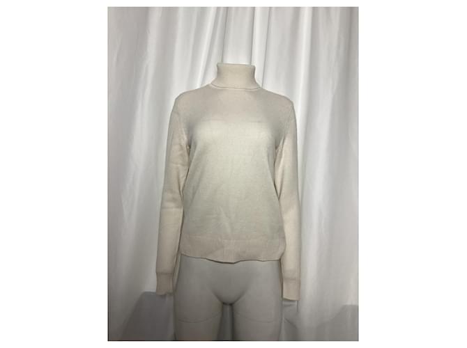 Theory Rollkragenpullover aus ivoire Kaschmir Weiß Roh - Ansicht 7