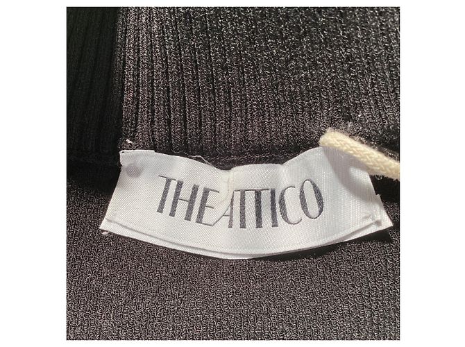 Der Attico Blanche Pullover mit Federbesatz aus schwarzer Viskose - vue 5
