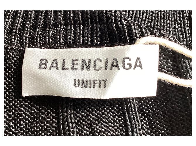 Balenciaga Turtleneck Rib Knit Sweater in Black Silk - view 11
