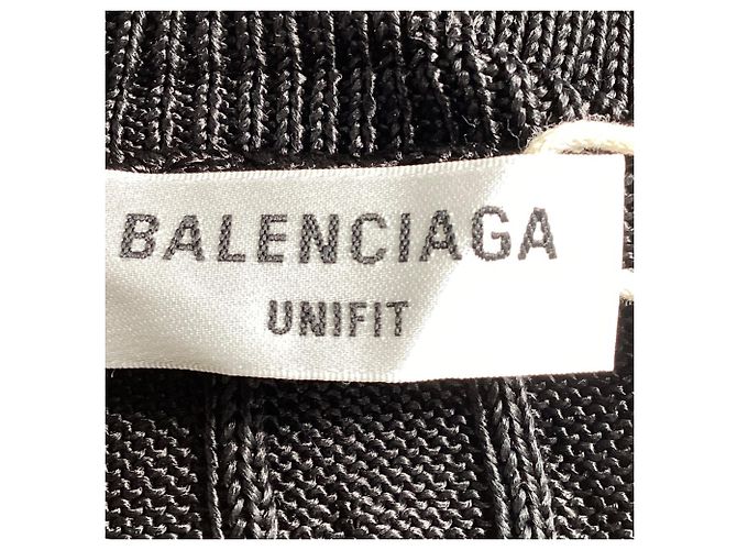 Balenciaga Turtleneck Rib Knit Sweater in Black Silk - view 5