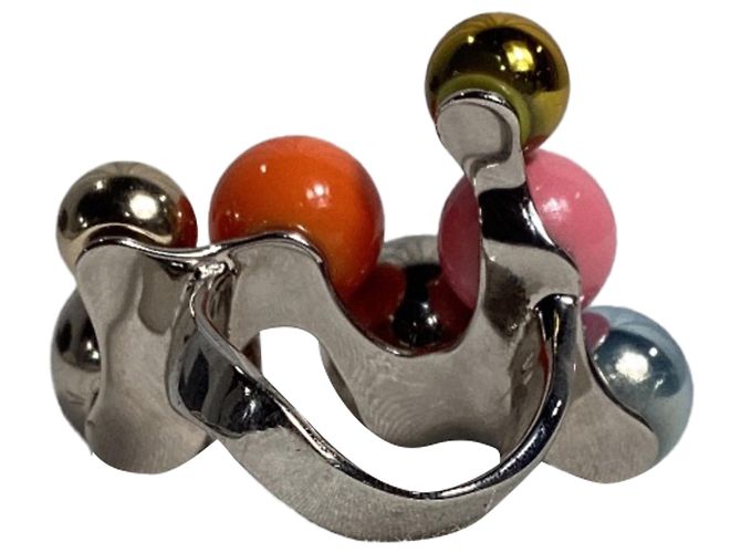 Anello ornato Dries Van Noten in ottone multicolore - vista 3