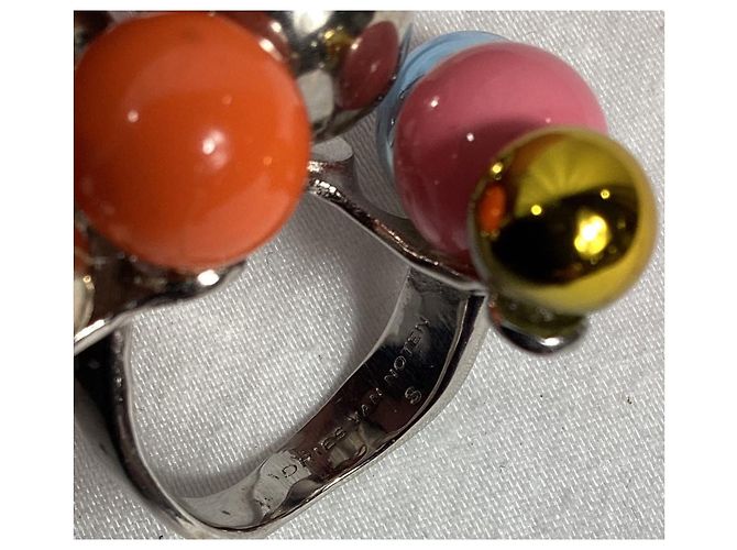 Anello ornato Dries Van Noten in ottone multicolore - vista 8