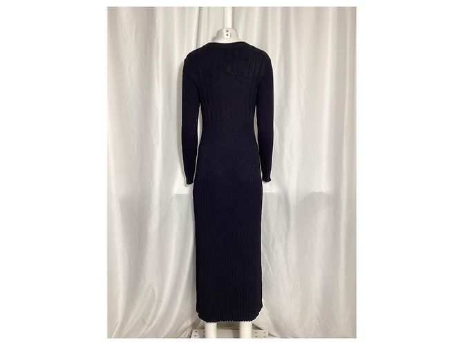 Abito Lungo in Maglia Max Mara in Viscosa Blu Navy - vista 10