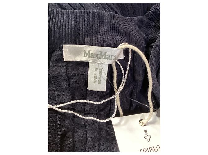 Abito Lungo in Maglia Max Mara in Viscosa Blu Navy - vista 12