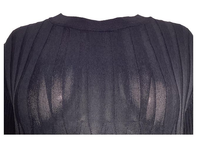 Abito Lungo in Maglia Max Mara in Viscosa Blu Navy - vista 3
