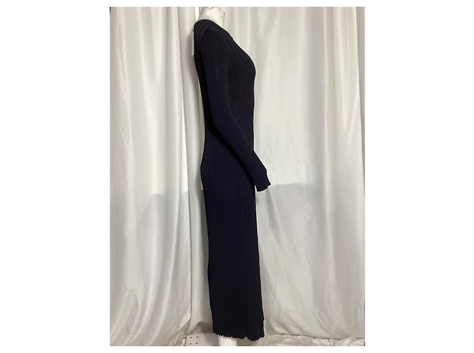 Abito Lungo in Maglia Max Mara in Viscosa Blu Navy - vista 8