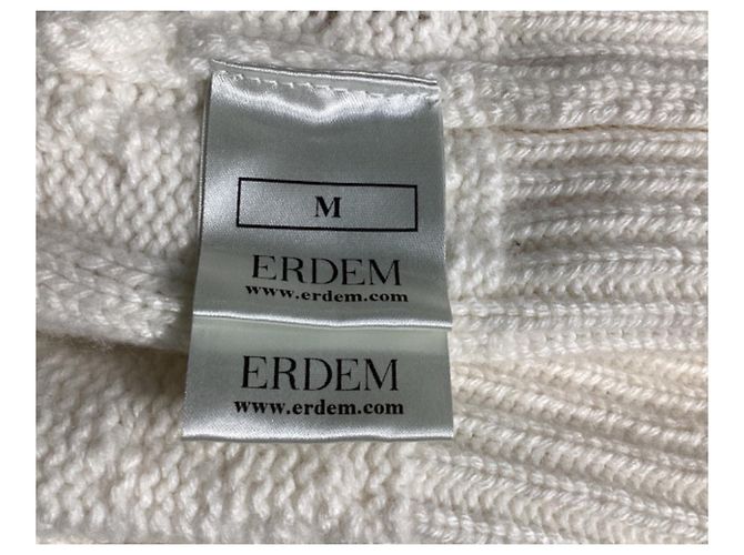 Cardigan boxy in maglia di Erdem in lana bianca - vista 10