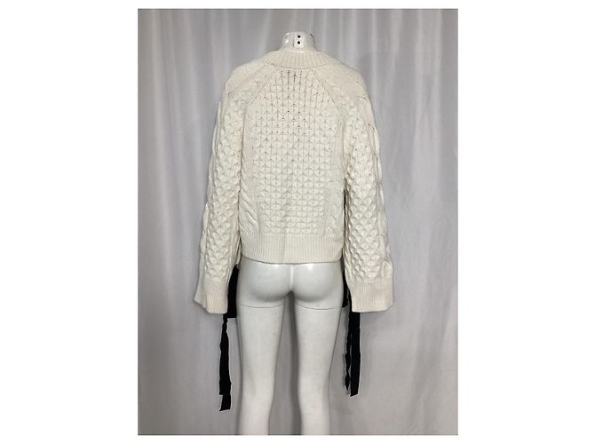 Cardigan boxy in maglia di Erdem in lana bianca - vista 12