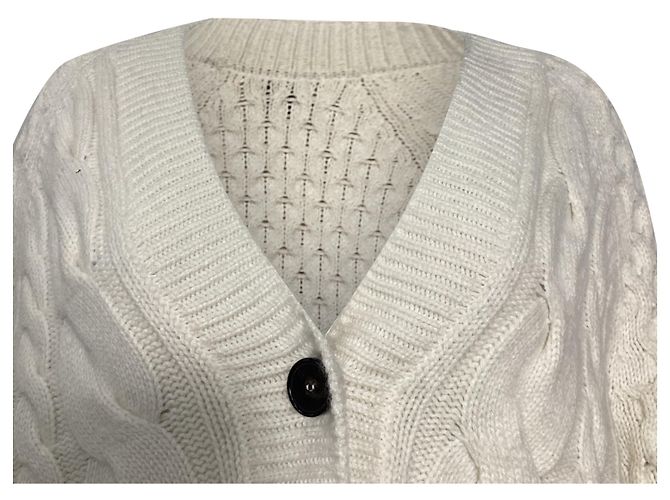 Cardigan boxy in maglia di Erdem in lana bianca - vista 2