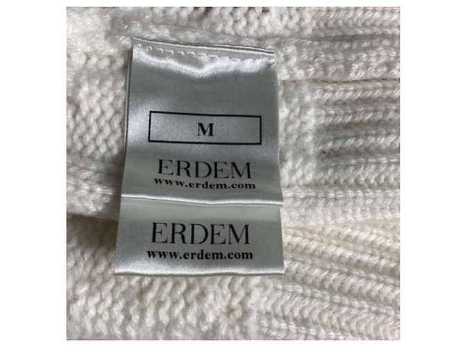 Cardigan boxy in maglia di Erdem in lana bianca - vista 4