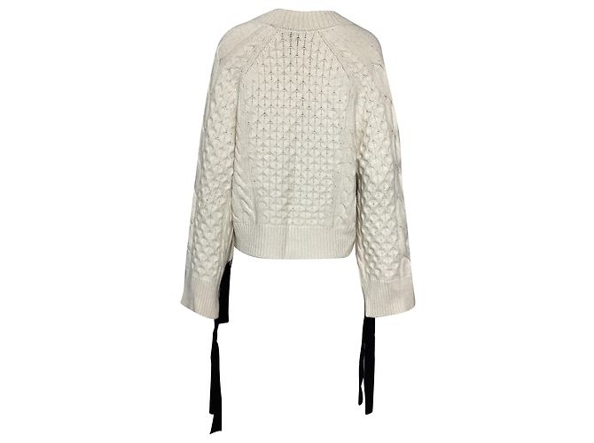 Cardigan boxy in maglia di Erdem in lana bianca - vista 6
