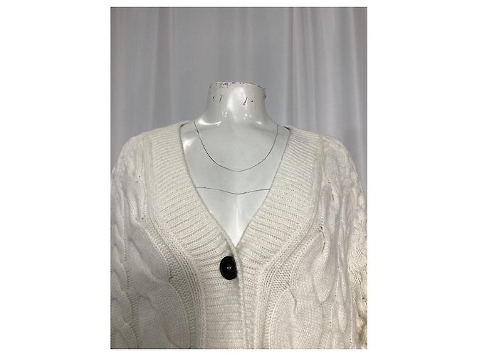 Cardigan boxy in maglia di Erdem in lana bianca - vista 8