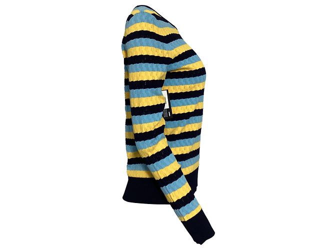Gestreifter Rundhals-Pullover von Jason Wu aus mehrfarbiger Viskose - Ansicht 2