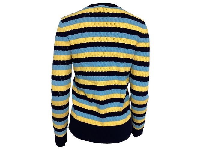 Gestreifter Rundhals-Pullover von Jason Wu aus mehrfarbiger Viskose - Ansicht 3