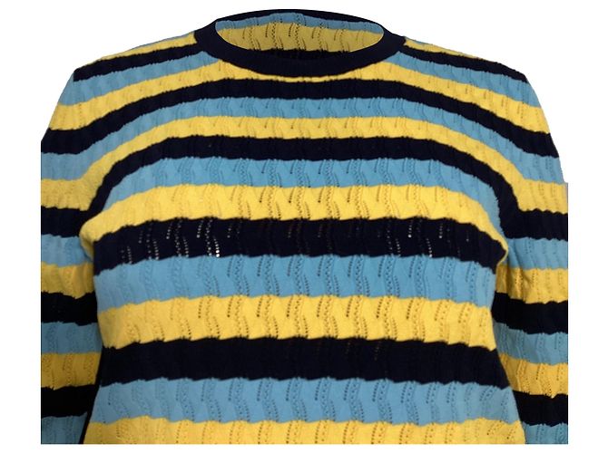Gestreifter Rundhals-Pullover von Jason Wu aus mehrfarbiger Viskose - Ansicht 4