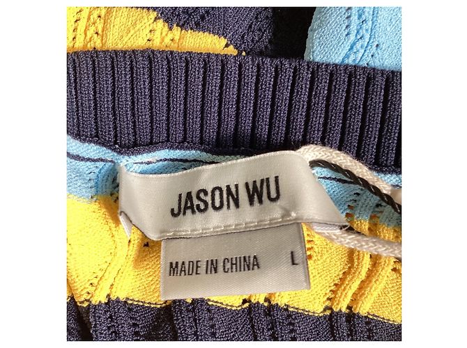 Gestreifter Rundhals-Pullover von Jason Wu aus mehrfarbiger Viskose - Ansicht 5