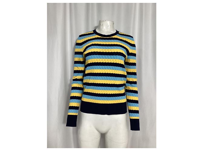 Gestreifter Rundhals-Pullover von Jason Wu aus mehrfarbiger Viskose - Ansicht 7
