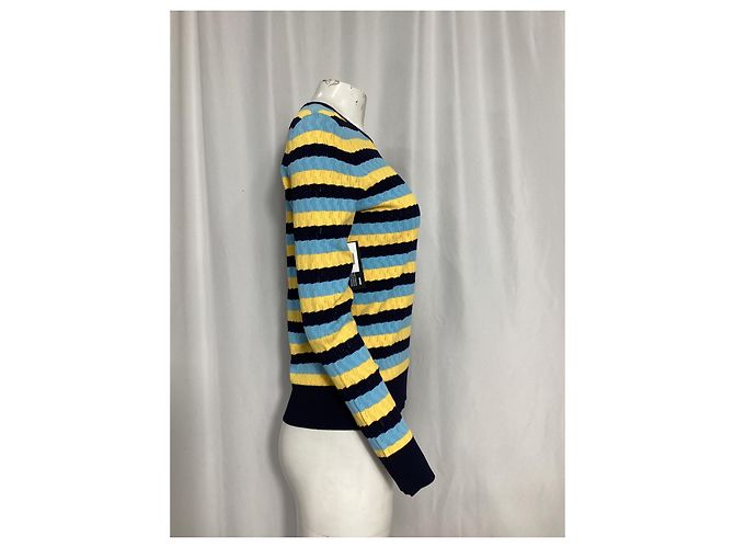 Gestreifter Rundhals-Pullover von Jason Wu aus mehrfarbiger Viskose - Ansicht 8