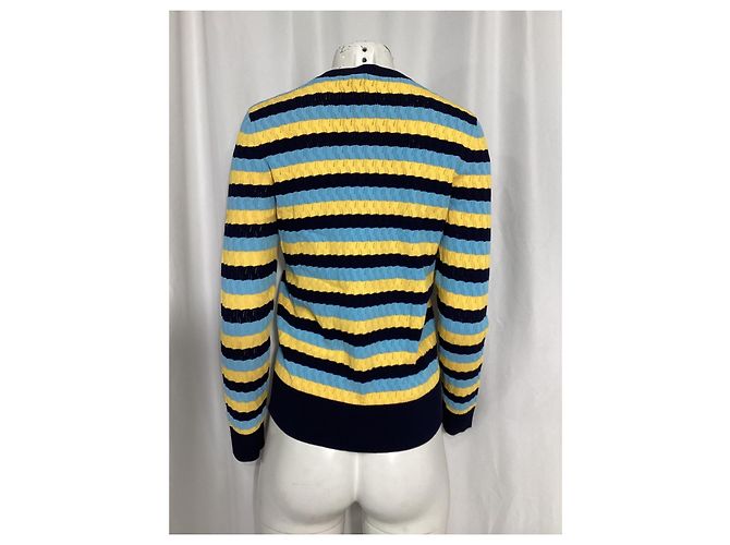 Gestreifter Rundhals-Pullover von Jason Wu aus mehrfarbiger Viskose - Ansicht 9