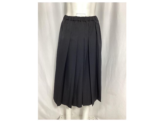 Comme Des Garcons Falda plisada Comme des Garçons en lana negra Negro - vista 6