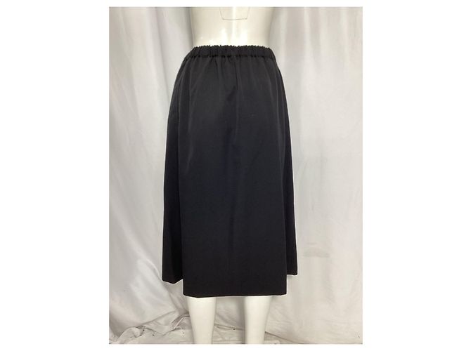 Comme Des Garcons Falda plisada Comme des Garçons en lana negra Negro - vista 8