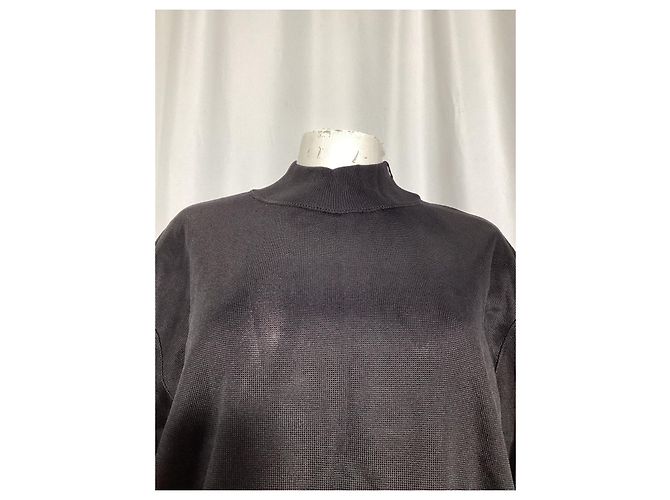 Pullover mit Stehkragen aus schwarzer Viskose mit gesticktem Alaïa-Logo - Ansicht 10