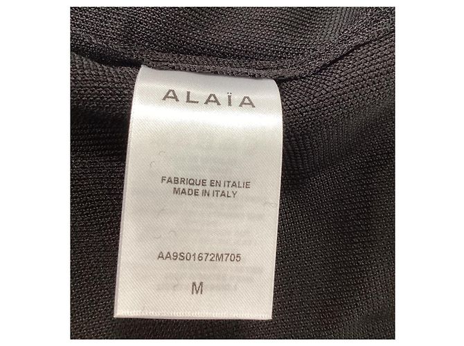 Pullover mit Stehkragen aus schwarzer Viskose mit gesticktem Alaïa-Logo - Ansicht 12