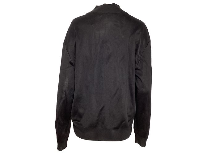 Pullover mit Stehkragen aus schwarzer Viskose mit gesticktem Alaïa-Logo - Ansicht 3