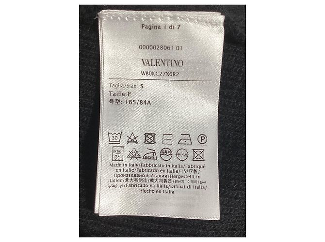 Valentino Garavani Maglione con tagli Valentino in lana vergine nera - vista 10