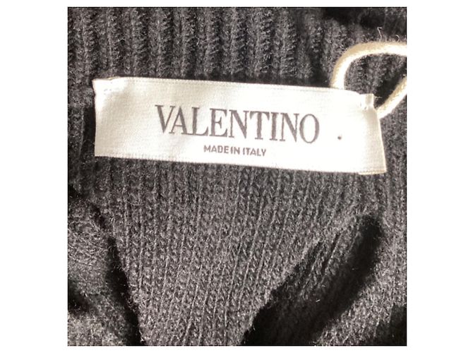 Valentino Garavani Maglione con tagli Valentino in lana vergine nera - vista 6