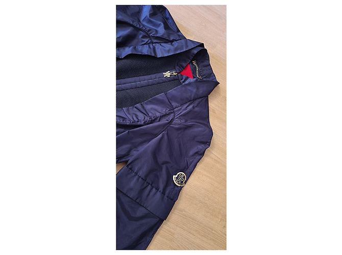 Giacca Moncler in seta blu scuro - vista 13