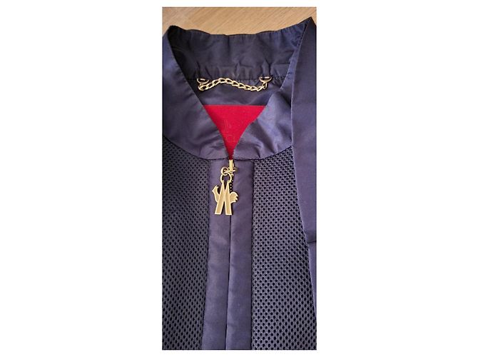 Giacca Moncler in seta blu scuro - vista 14