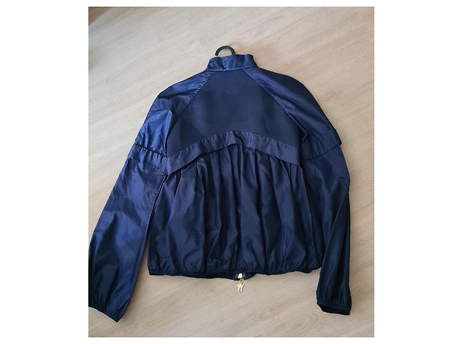 Giacca Moncler in seta blu scuro - vista 2