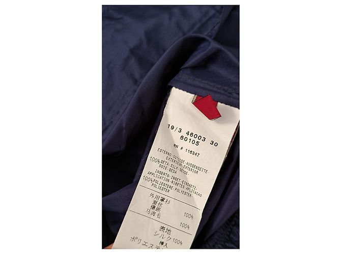 Giacca Moncler in seta blu scuro - vista 3